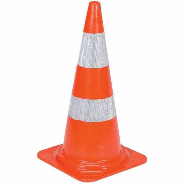 Vestil Heavy Duty Traffic Cone, 27-1/2", PVC, 28.125 in H, 14.75 L, 14.75 W, Orange TC-28-HD-2R